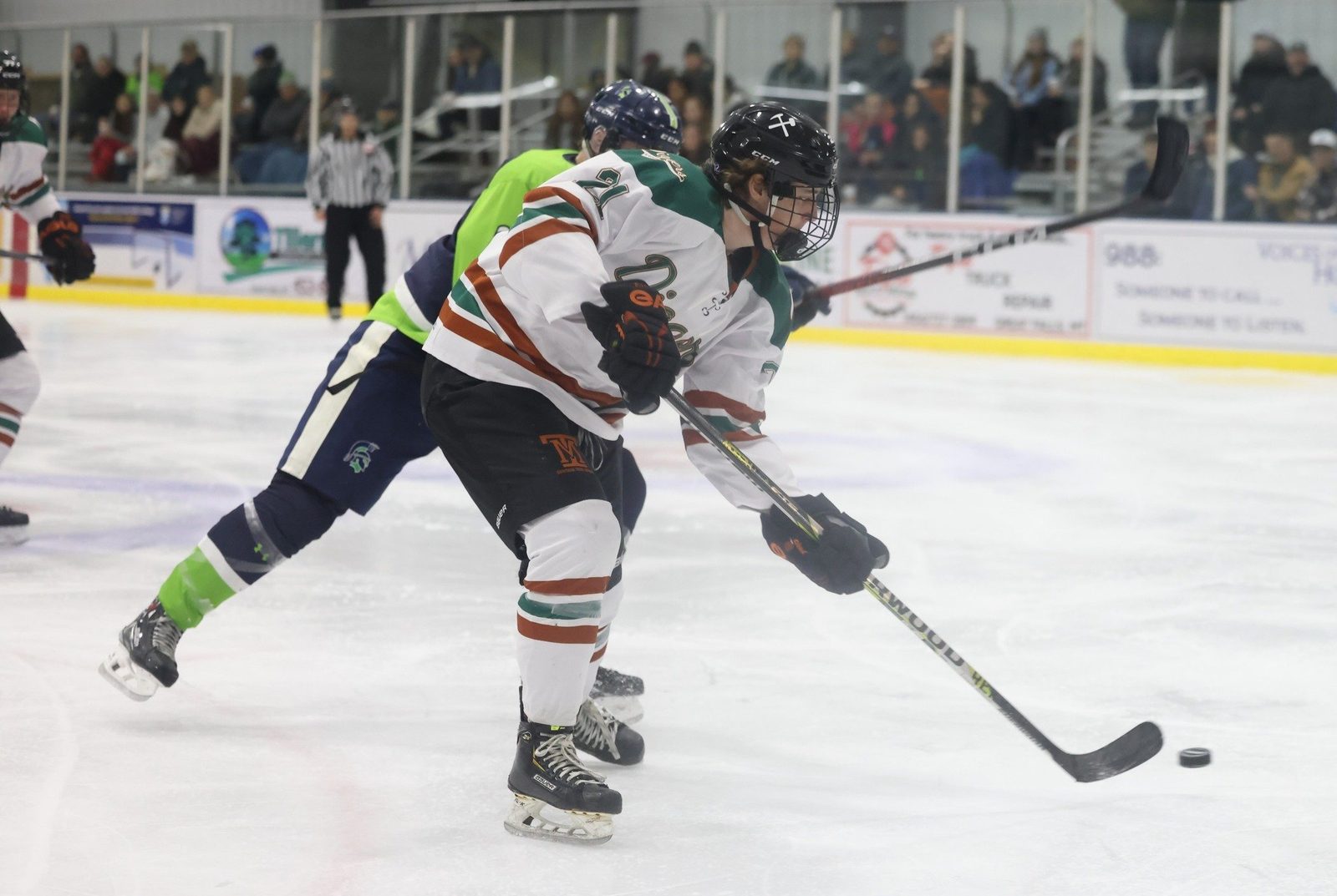   Winger Jack Delici fires on net (Photo Credit: Lisa Shake  