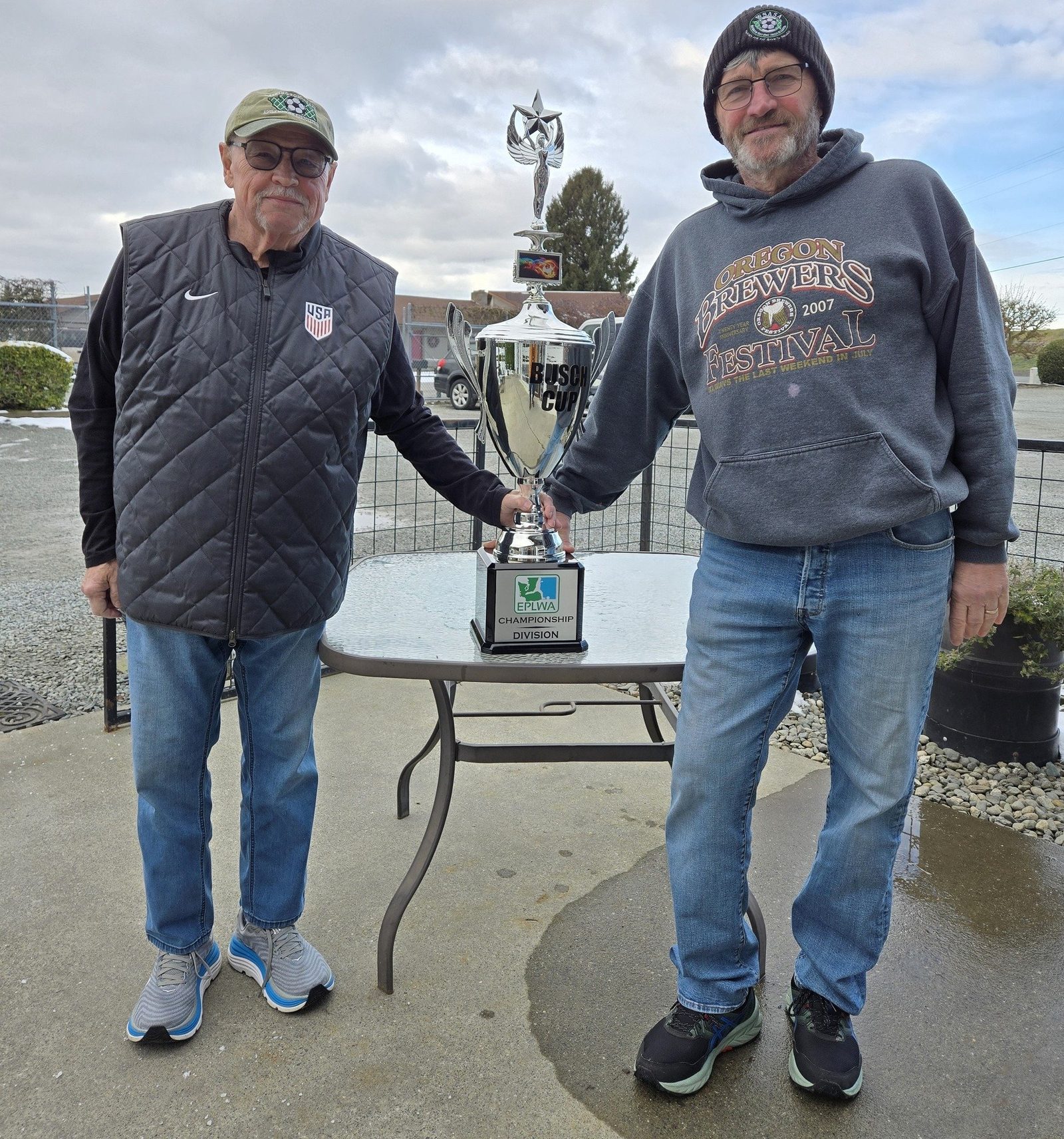  Tim Busch, ELPWA President and Marc Ronney, EPLWA Secretary with the Busch Cup 