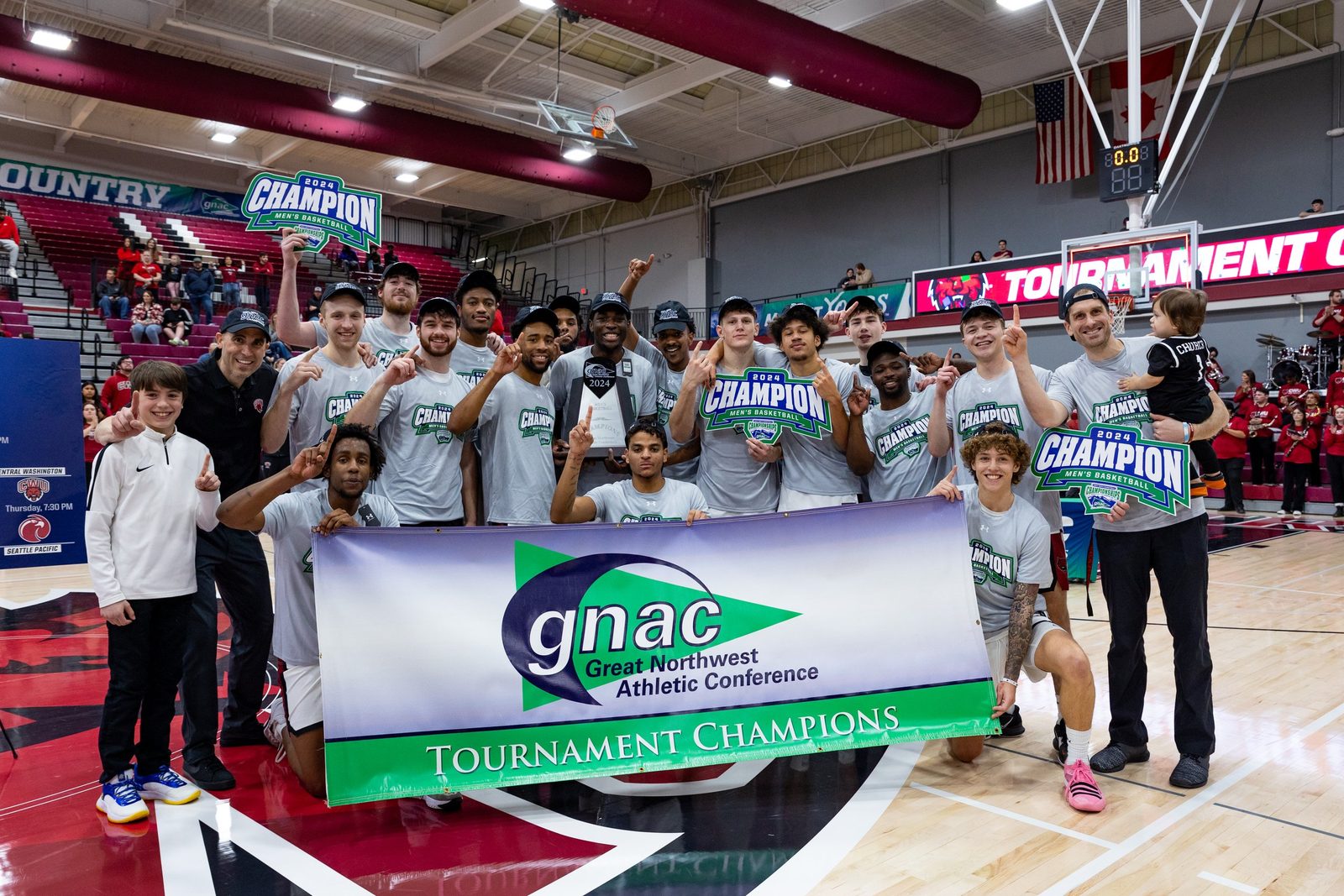  CWU Men’s Basketball celebrates as GNAC Champions! 